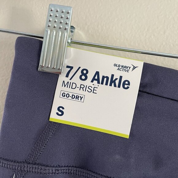 Old Navy Active Women Sz S Slate Go-Dry Mid-Rise 7/8 Ankle Leggings NWT - Picture 10 of 13